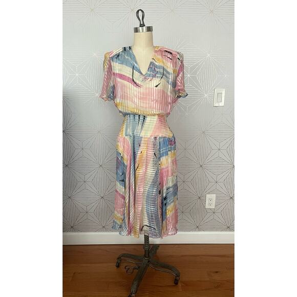 The Silk Farm 100% Silk Made in Korea Size 10 Multi color fairy pastels coquette - Picture 2 of 13